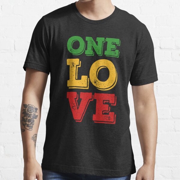 Polynesian Tribal One Love Reggae Colors Design T-Shirt