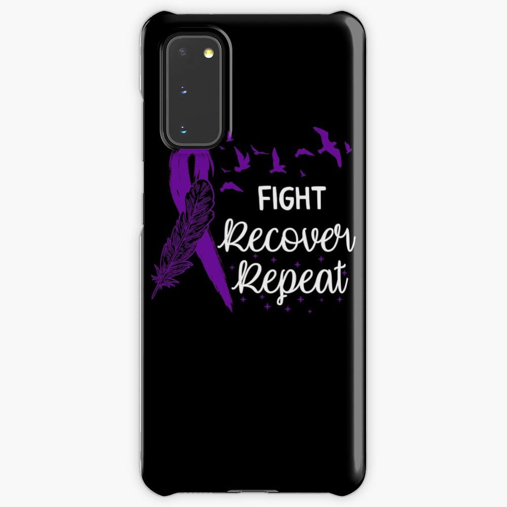 Eating Disorder Recovery Shirt Fight Recover Repeat Ed Warrior Purple Ribbon Awareness Gift Case & Skin for Samsung Galaxy