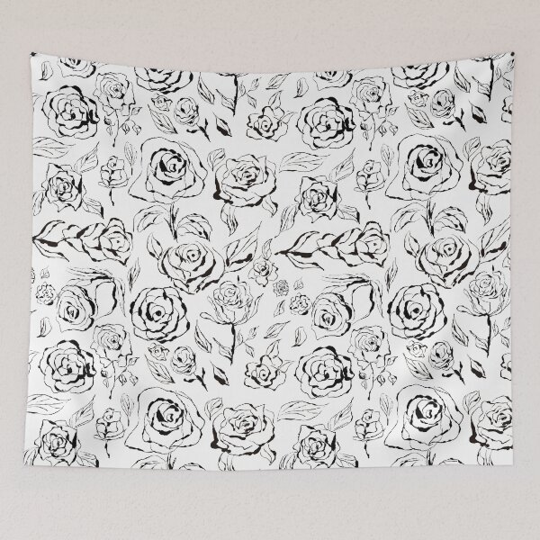 Item preview, Black and white seamless pattern with black roses. designed and sold by NataPrando.