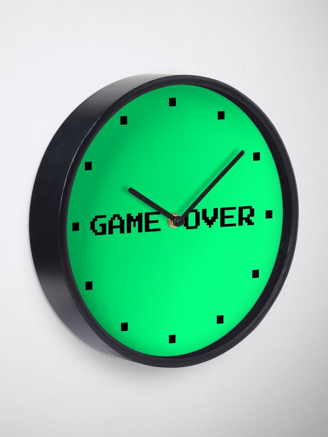 Alternate view of Game Over Retro Gamer Green Clock