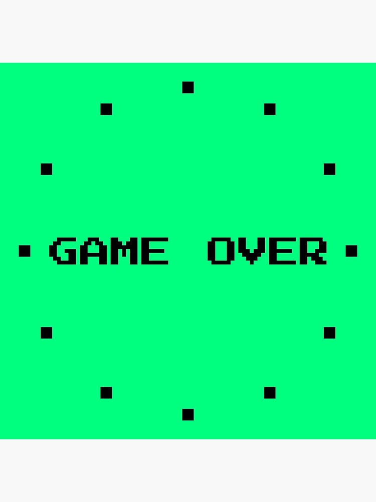 Game Over Retro Gamer Green by QuirkyClock