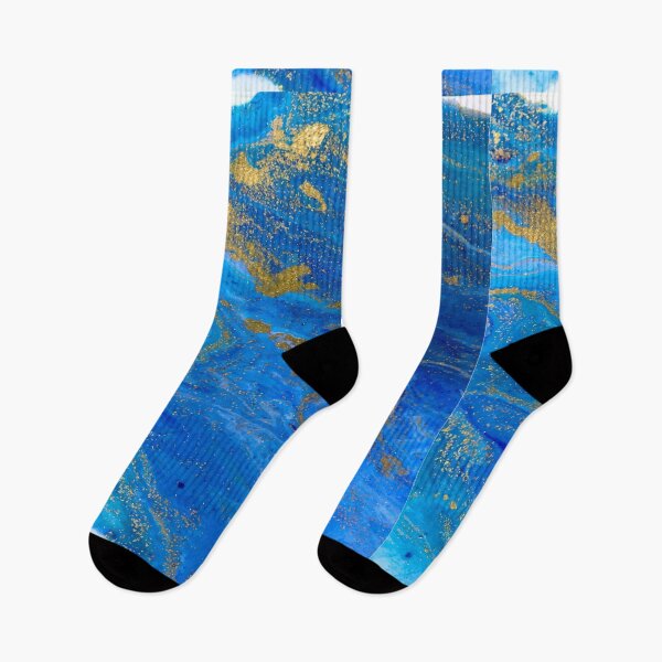 Artikelvorschau, Farbfluss Acrylfarbe Blau Gold entworfen und verkauft von amagaclothing.