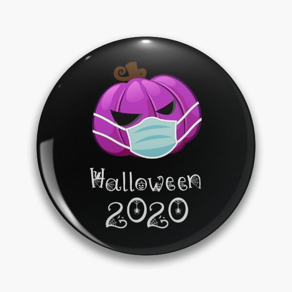 Item preview, Pumpkin Wearing Face Mask Purple Funny Halloween Tee designed and sold by denisetees.