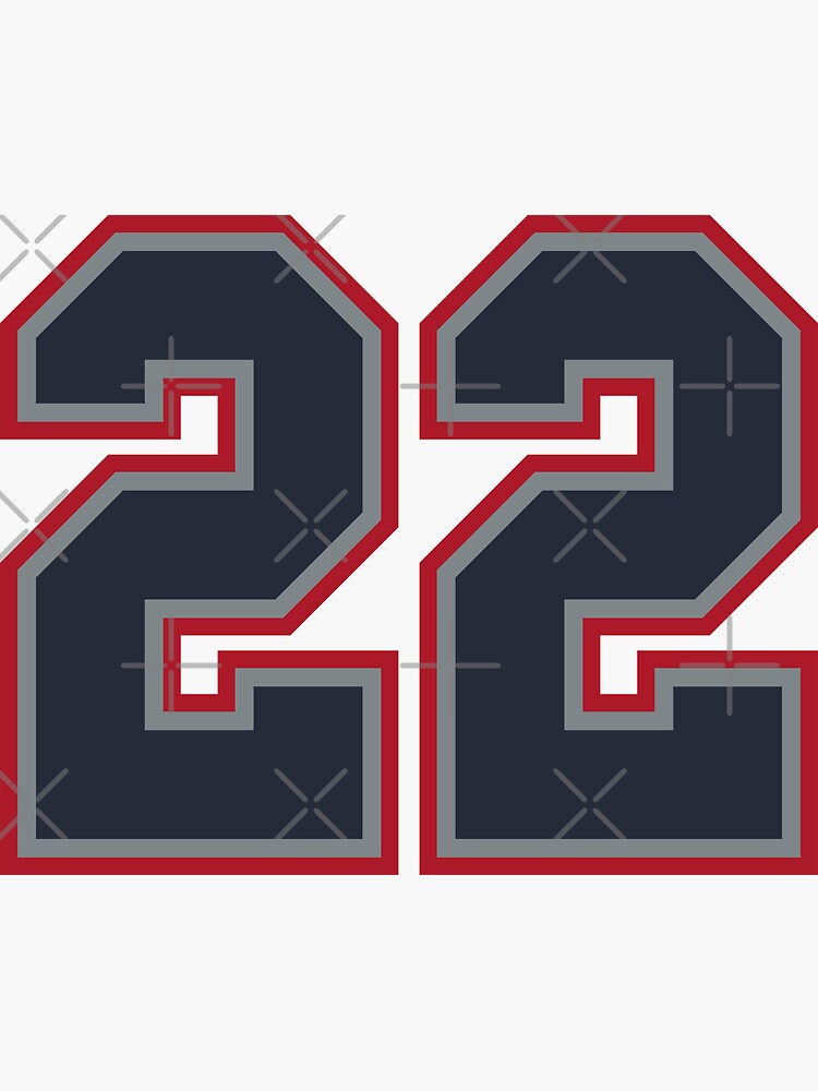 "22 Navy Grey Red Sports Number TwentyTwo" Sticker for Sale by