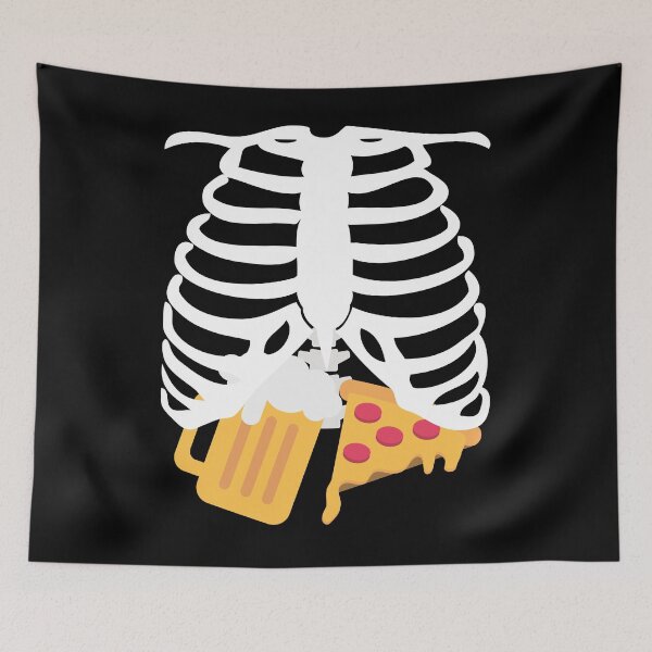 Item preview, Beer & Pizza Skeleton Ribcage - Halloween Costume designed and sold by K-icon.