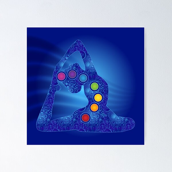 Item preview, Yoga Pose Chakra Centers - 64 BLUBG designed and sold by chakraplaza.