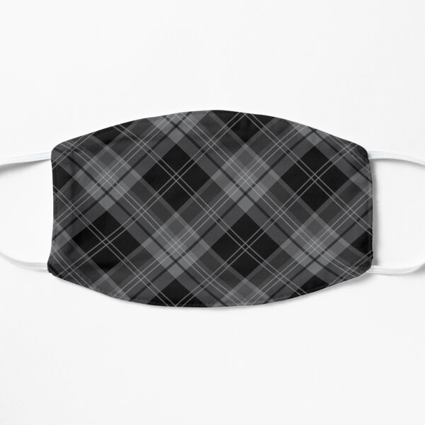 Gray Black Plaid Check Tartan Pattern Mask