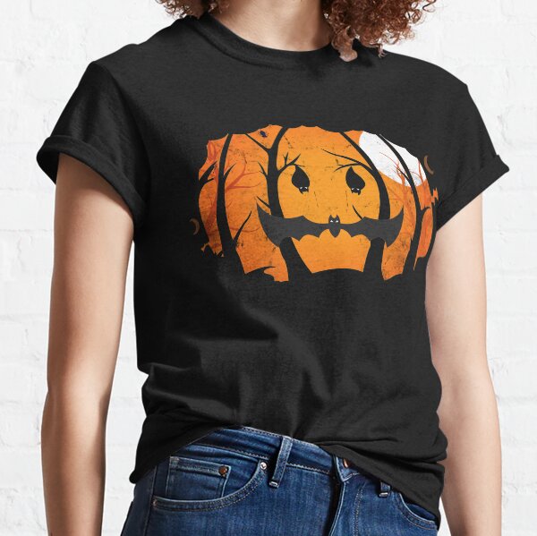 Vintage Spooky Halloween Pumpkin Forest Night Classic T-Shirt