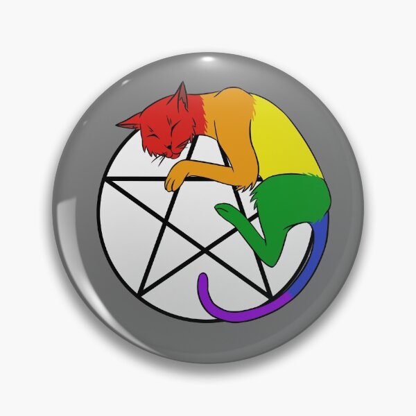 Item preview, Pride pentacle cat designed and sold by Blackoutsentine.