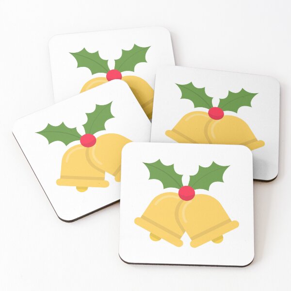 Item preview, Yellow Christmas bells with green holly leaves designed and sold by simplysharon.