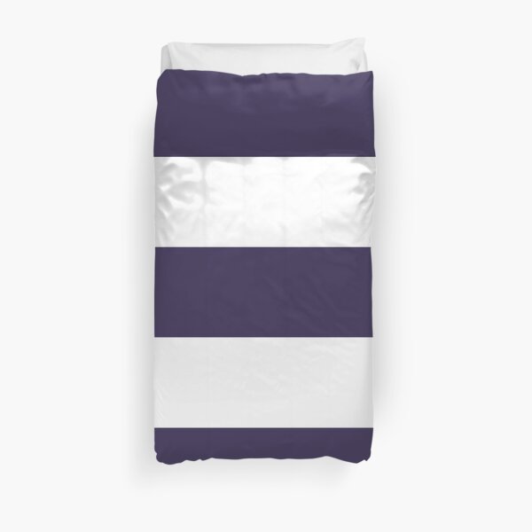 Large NAVY BLUE and WHITE Horizontal STRIPES Duvet Cover