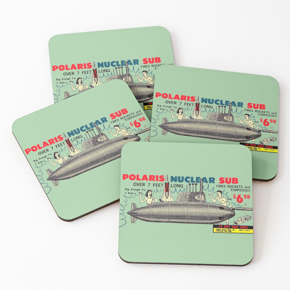POLARIS NUCLEAR SUB - FOR KIDS! - ADVERT Coasters (Set of 4)