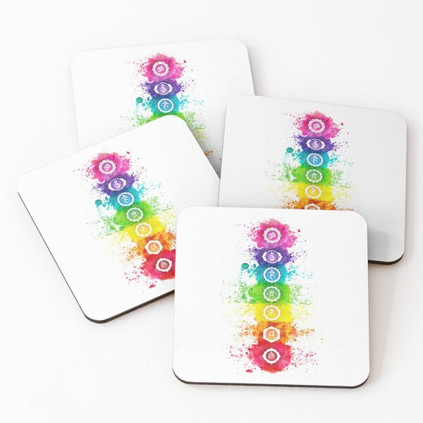 Item preview, 7 Chakras Watercolor With Symbols - VWBG designed and sold by chakraplaza.