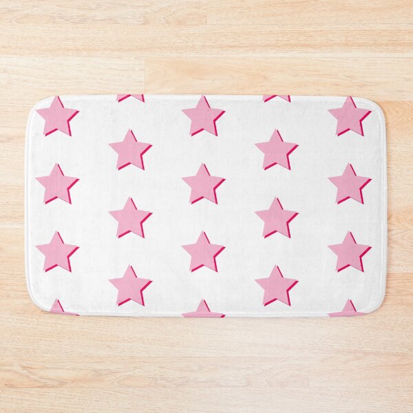 Light and hot pink layered stars Bath Mat