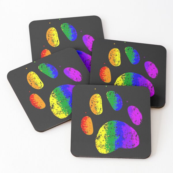 Item preview, Colourful Paw Print Stencil designed and sold by SpitsPixels.