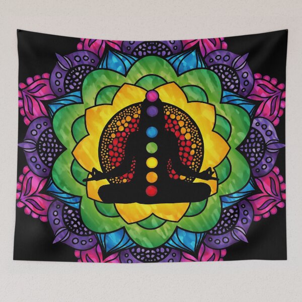 Item preview, Meditation Woman Chakra Mandala - 33 designed and sold by chakraplaza.