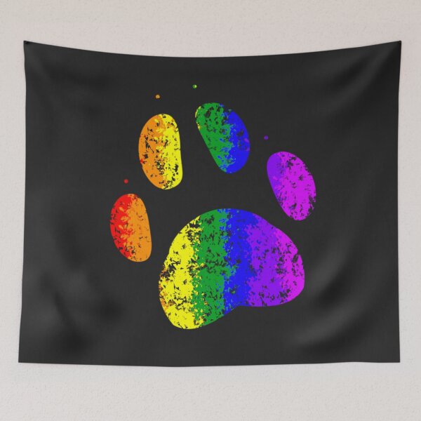 Item preview, Colourful Paw Print Stencil designed and sold by SpitsPixels.