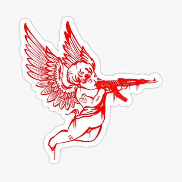 Download Tattoo Cupid Firearm Ak47 Ak47 Drawing HQ PNG Image  FreePNGImg