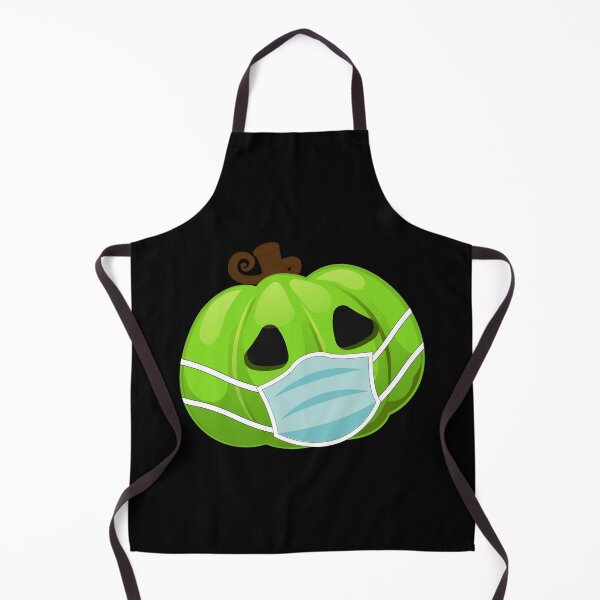 Item preview, Halloween Pumpkin Wearing Face Mask Green designed and sold by denisetees.