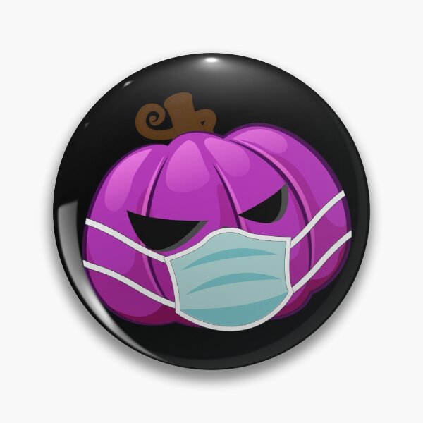 Item preview, Halloween Pumpkin Wearing Face Mask Purple designed and sold by denisetees.
