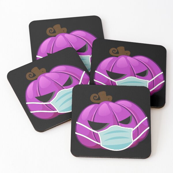 Item preview, Halloween Pumpkin Wearing Face Mask Purple designed and sold by denisetees.