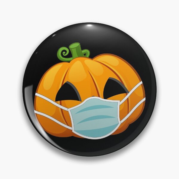 Item preview, Halloween Pumpkin Wearing Face Mask Light Orange designed and sold by denisetees.