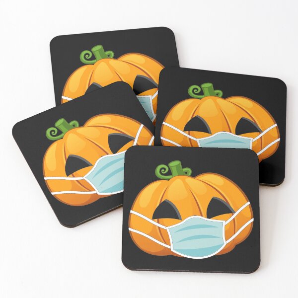 Item preview, Halloween Pumpkin Wearing Face Mask Light Orange designed and sold by denisetees.