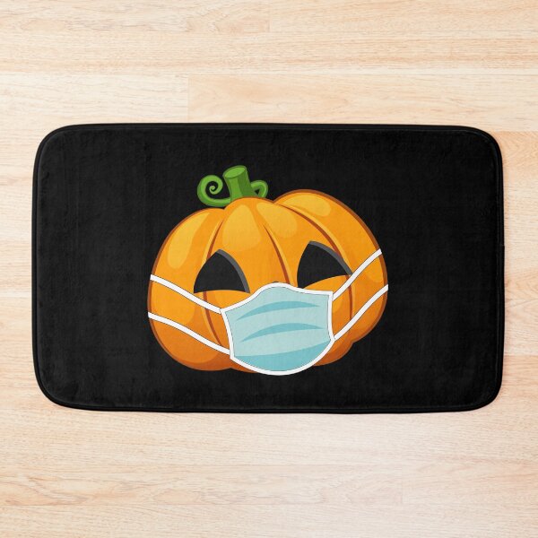 Item preview, Halloween Pumpkin Wearing Face Mask Light Orange designed and sold by denisetees.