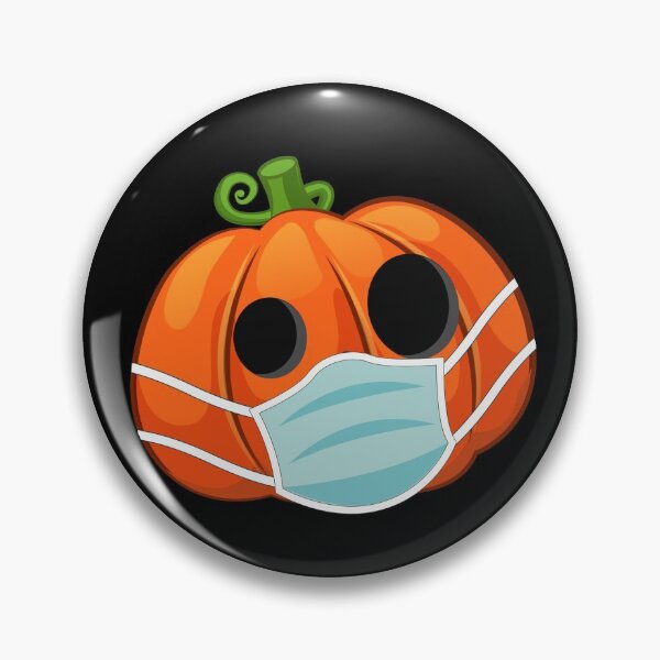 Item preview, Halloween Pumpkin Wearing Face Mask Dark Orange designed and sold by denisetees.