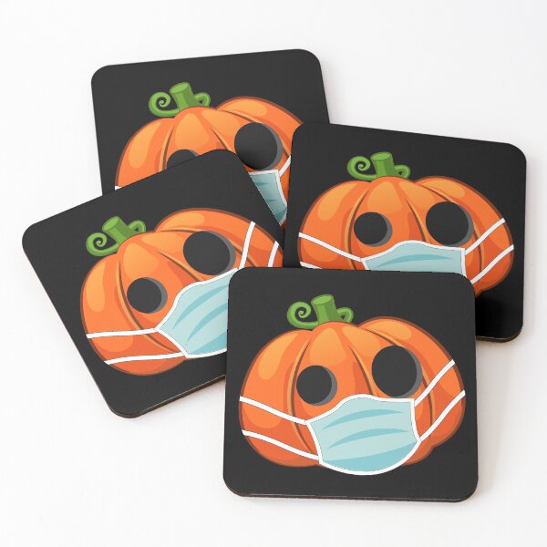 Item preview, Halloween Pumpkin Wearing Face Mask Dark Orange designed and sold by denisetees.