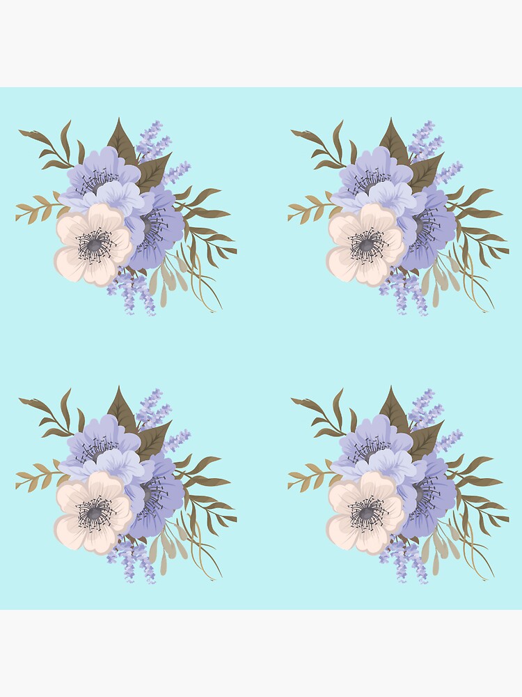 "Blue Floral" Sticker by KayDesigns Redbubble