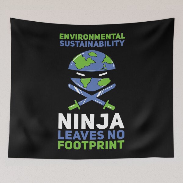 Item preview, Environmental Sustainability Ninja Leaves No Footprint designed and sold by Sandra78.