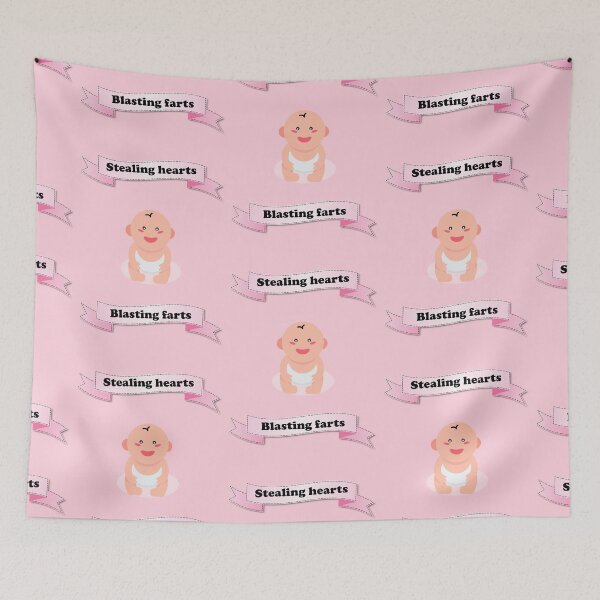 Item preview, Stealing hearts and blasting farts cute baby pink straight banner designed and sold by Deegital18.