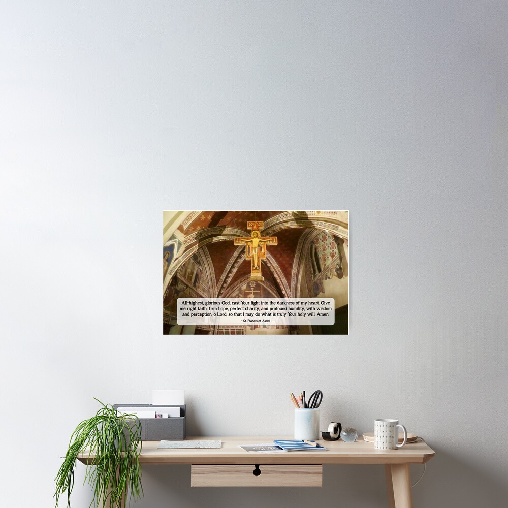San Damiano Cross with St. Francis Prayer - 1 Poster