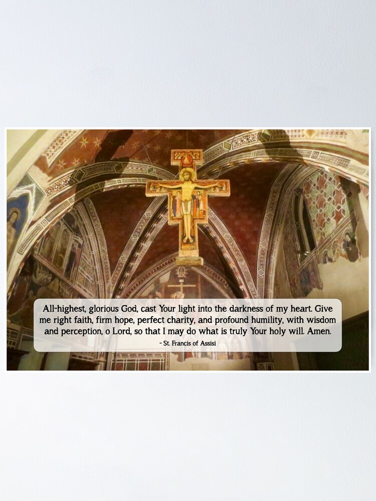 Alternate view of San Damiano Cross with St. Francis Prayer - 1 Poster