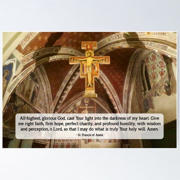San Damiano Cross with St. Francis Prayer - 1 Poster