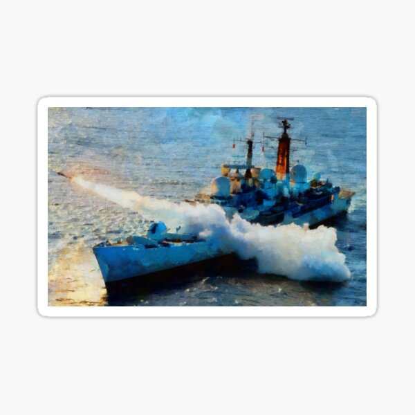 HMS Edinburgh firing oil1 Sticker