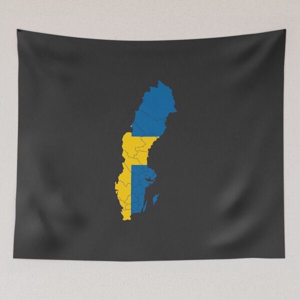 Item preview, Sweden Flag Map with regions designed and sold by Alo.