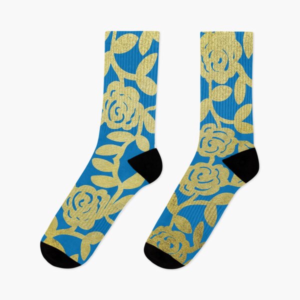 Item preview, Barocco Floral Pattern Blue Gold Baroque Damask Victorian  designed and sold by Inogitna Designs.
