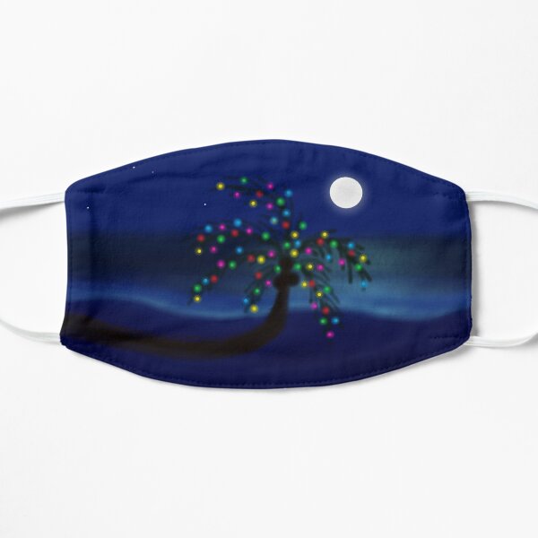 Christmas palm tree and full moon Mask
