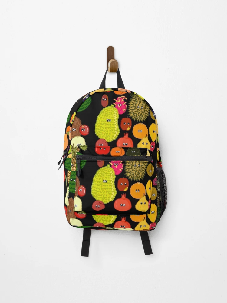 Artistic Fruit Pattern Tapestry Backpack Embroidered Fruit Backpack • Boho Cottagecore Canvas  main image 3