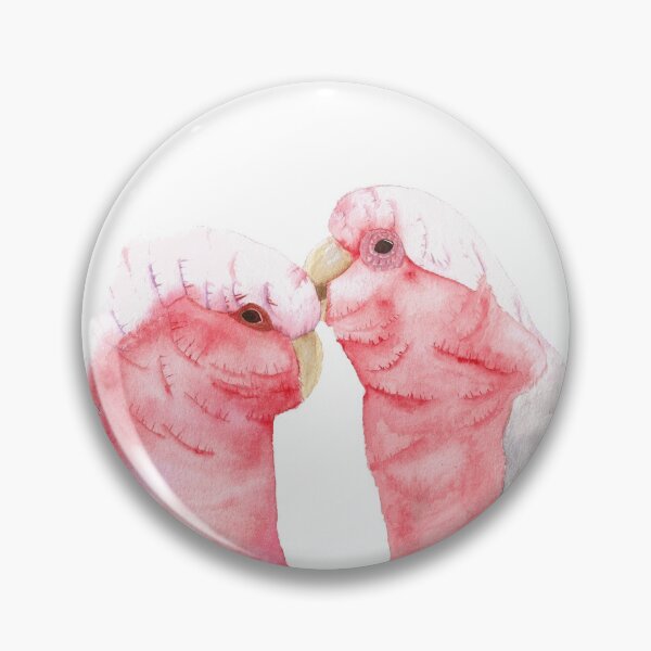 Item preview, Couple galah cockatoo pink grey watercolor designed and sold by L'Atelier Oranjade.