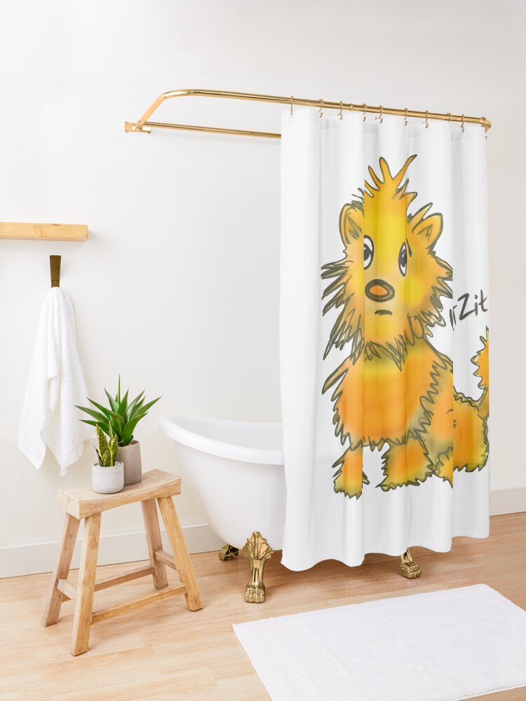 Alternate view of WatZit Enchanted Mythical Creature Yellow Shower Curtain