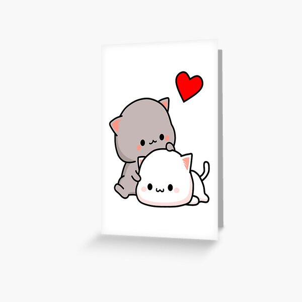 Peach Cat and Goma Love Never Fails Greeting Card