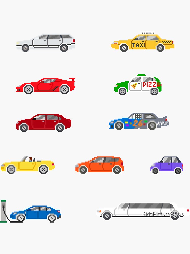 Thumbnail 3 of 3, Sticker, Cars - The Kids' Picture Show designed and sold by KidsPictureShow.