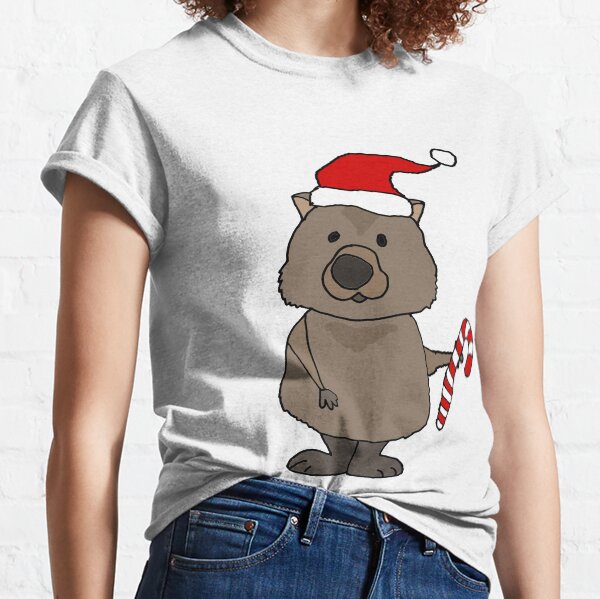 Vista previa del artículo con la obra «Divertidos dibujos animados de Navidad Wombat», diseñado y vendido por Nature's Fancy.