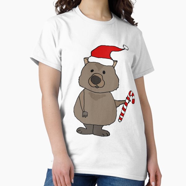 Vista previa del artículo con la obra «Divertidos dibujos animados de Navidad Wombat», diseñado y vendido por Nature's Fancy.