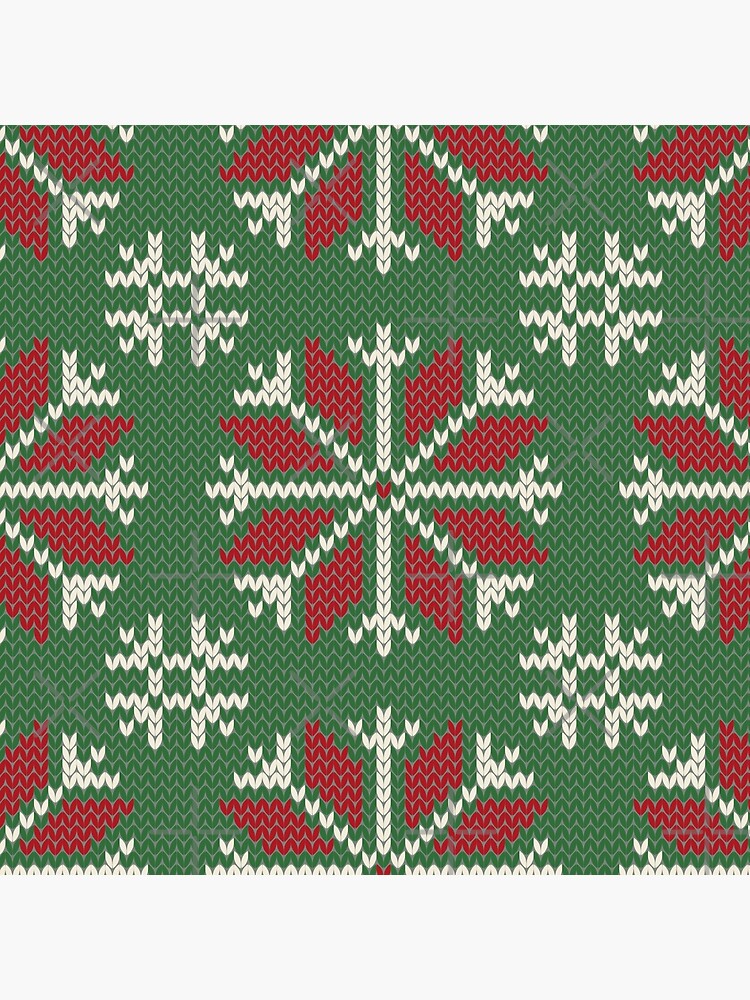 Aperçu 4 sur 4. Coussin avec l'œuvre Jacquard de Noël tricoté créée et vendue par olgart.