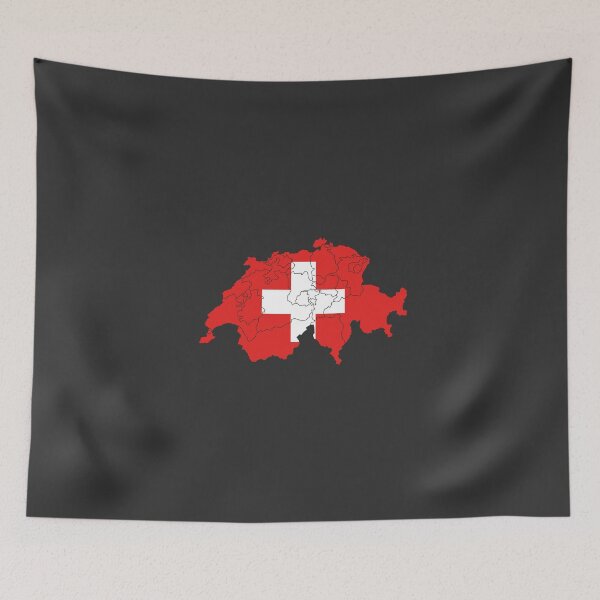 Item preview, Switzerland Flag Map with regions designed and sold by Alo.