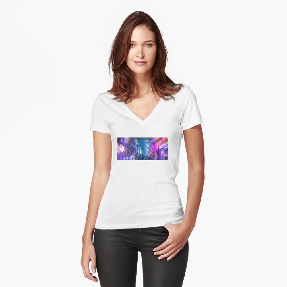 Item preview, Fitted V-Neck T-Shirt designed and sold by TokyoLuv.
